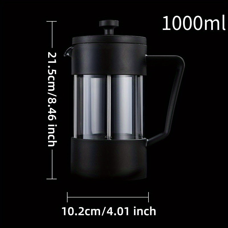 French Press Coffee Maker Clear Heat Resistant Portable Coffee Pot