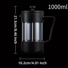 French Press Coffee Maker Clear Heat Resistant Portable Coffee Pot