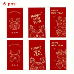 6pcs Cartoon Spring Dragon Year Red Envelope Lucky Money Packet