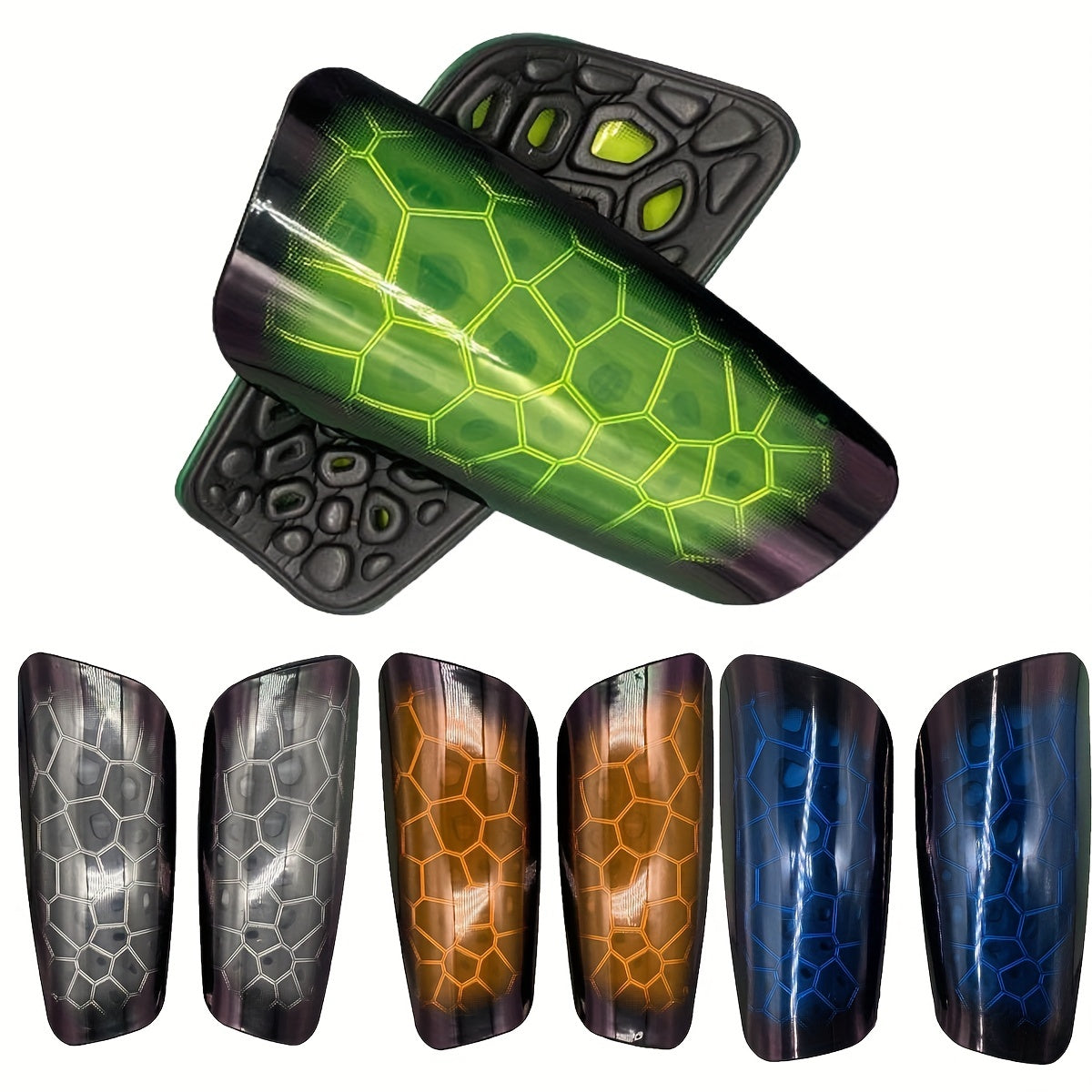1 Pair Professional Football Shin Guards with Shock Absorbing Protection