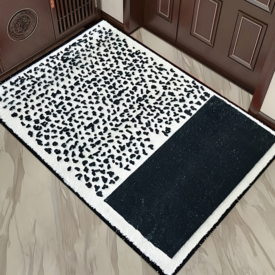 Geometric Pattern Anti-slip Bath Rug Machine Wash Non Slip Shaggy Plush Rugs Car