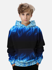 Boys 3D Print Flame Graphic Hoodie