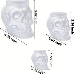 3pcs Skull Silicone Molds Clear 3D Candle Wax Casting Halloween Decor