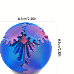 3D Printed Gear Sphere Fidget Toy Relax Spinner - Vibrant Gradient