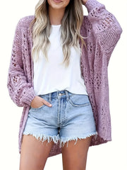 Cable Knit Open Front Cardigan