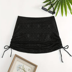 Geometric Pattern Lace Up Bikini Skirt