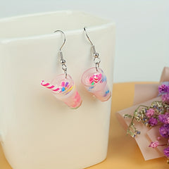 5 Pairs Girls Cartoon Cup Earrings Party Holiday Gift