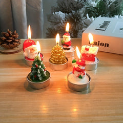3pcs Christmas Craft Candle Set Paint Decorate Xmas