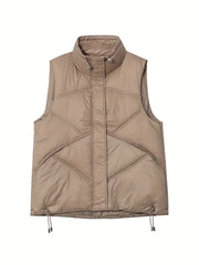 Women's Sleeveless Puffer Vest Stand Collar