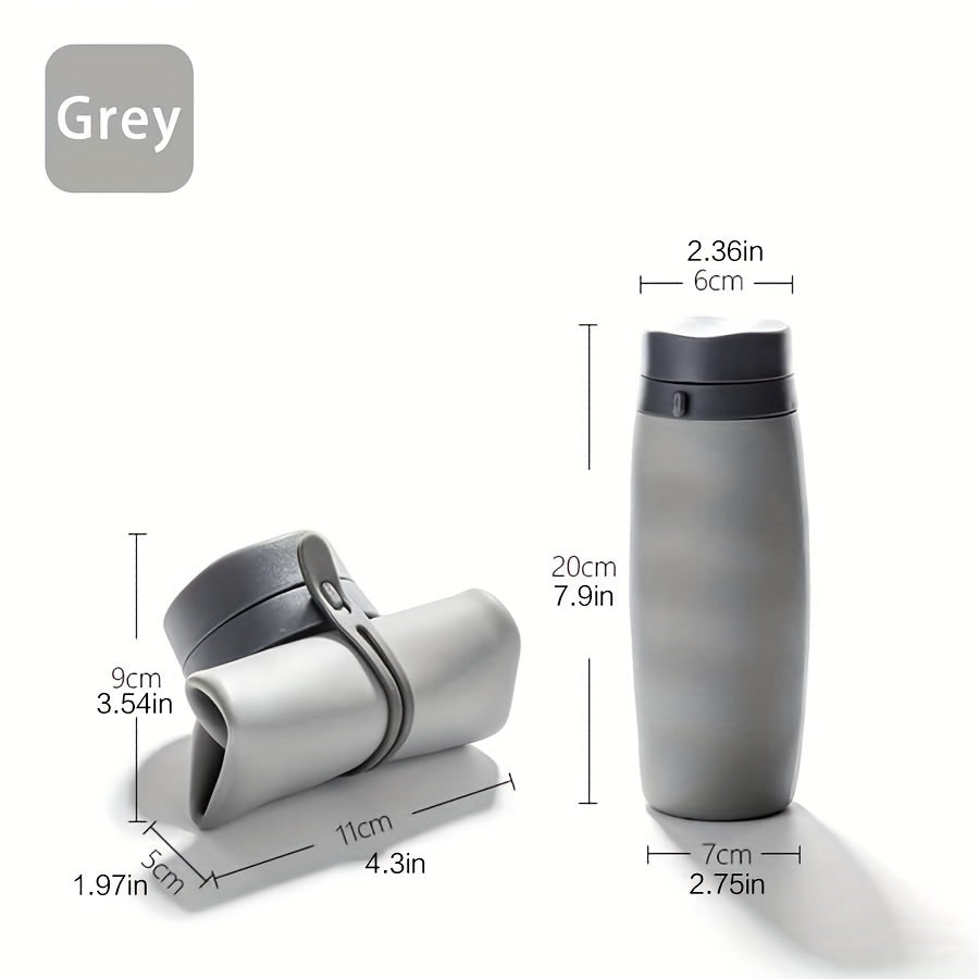 600ml Silicone Foldable Water Cup Sports Fitness Bottle