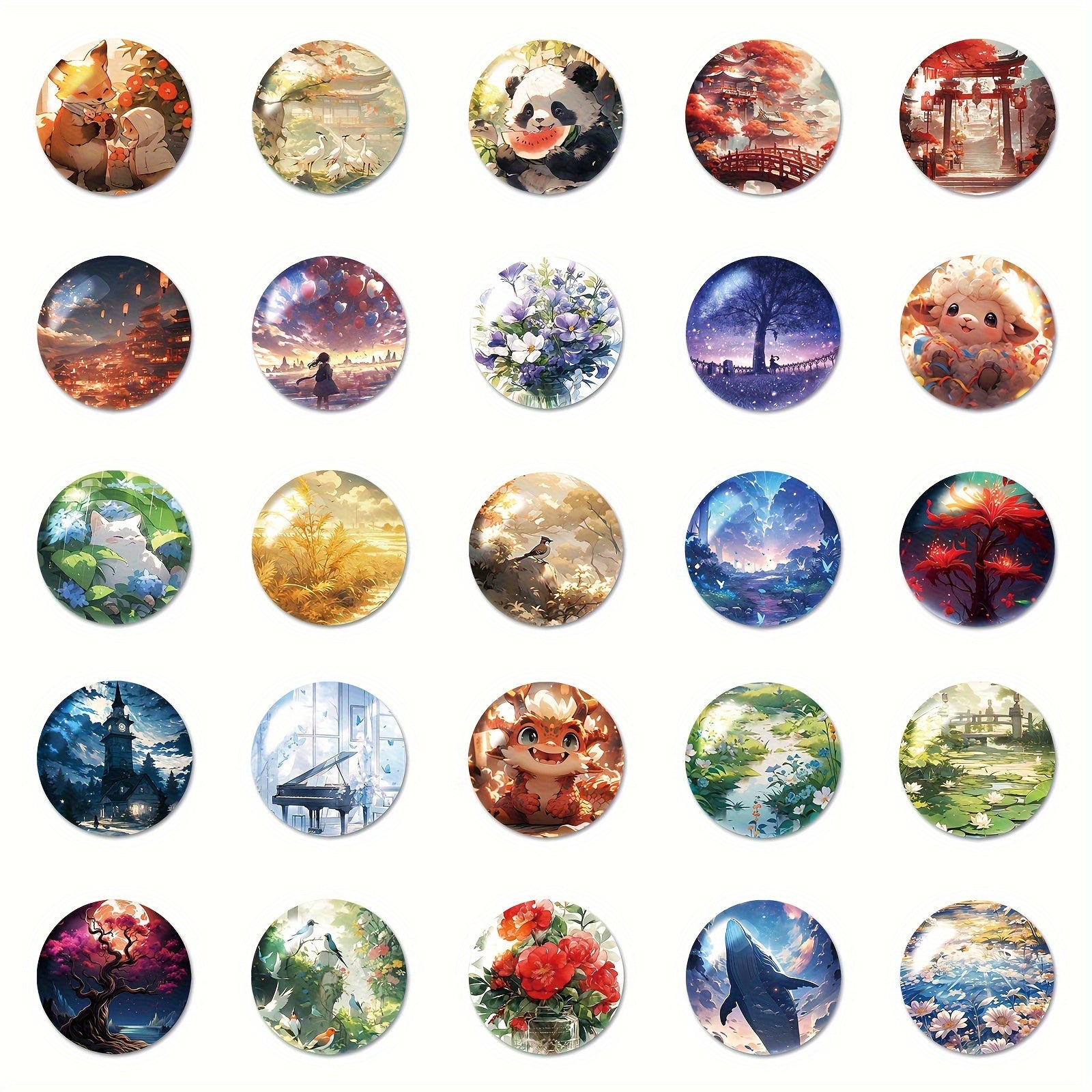 50pcs Small World in Cartoon Bottle Series Stickers Waterproof DIY Pack