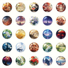50pcs Small World in Cartoon Bottle Series Stickers Waterproof DIY Pack