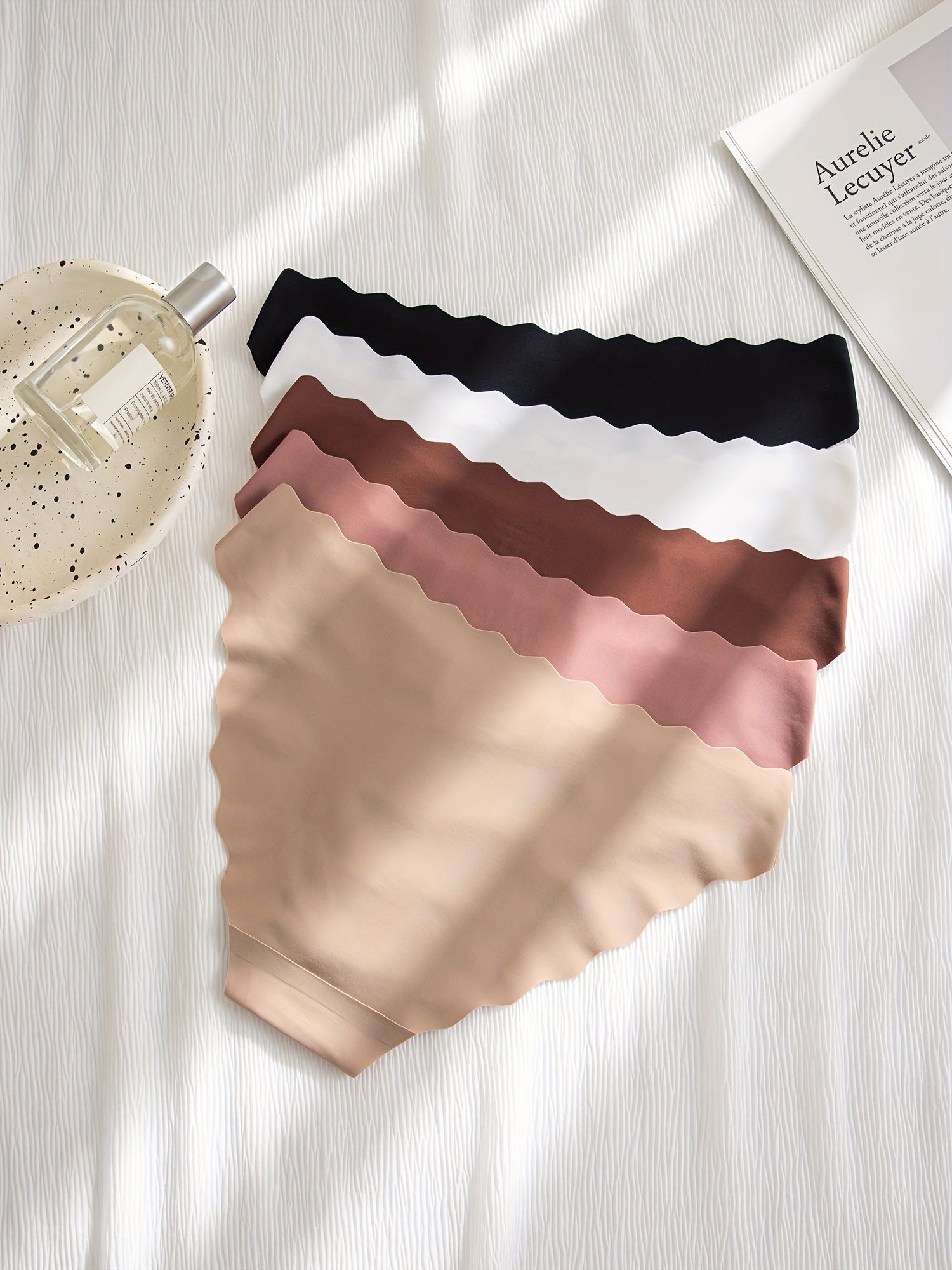 5pcs Seamless Solid Bikini Panties for Women