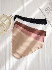5pcs Seamless Solid Bikini Panties for Women