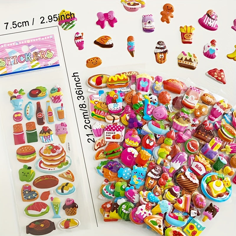 12pcs Dessert Sticker Crafts Scrapbooking Kids Puffy Children Stickers