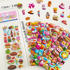 12pcs Dessert Sticker Crafts Scrapbooking Kids Puffy Children Stickers