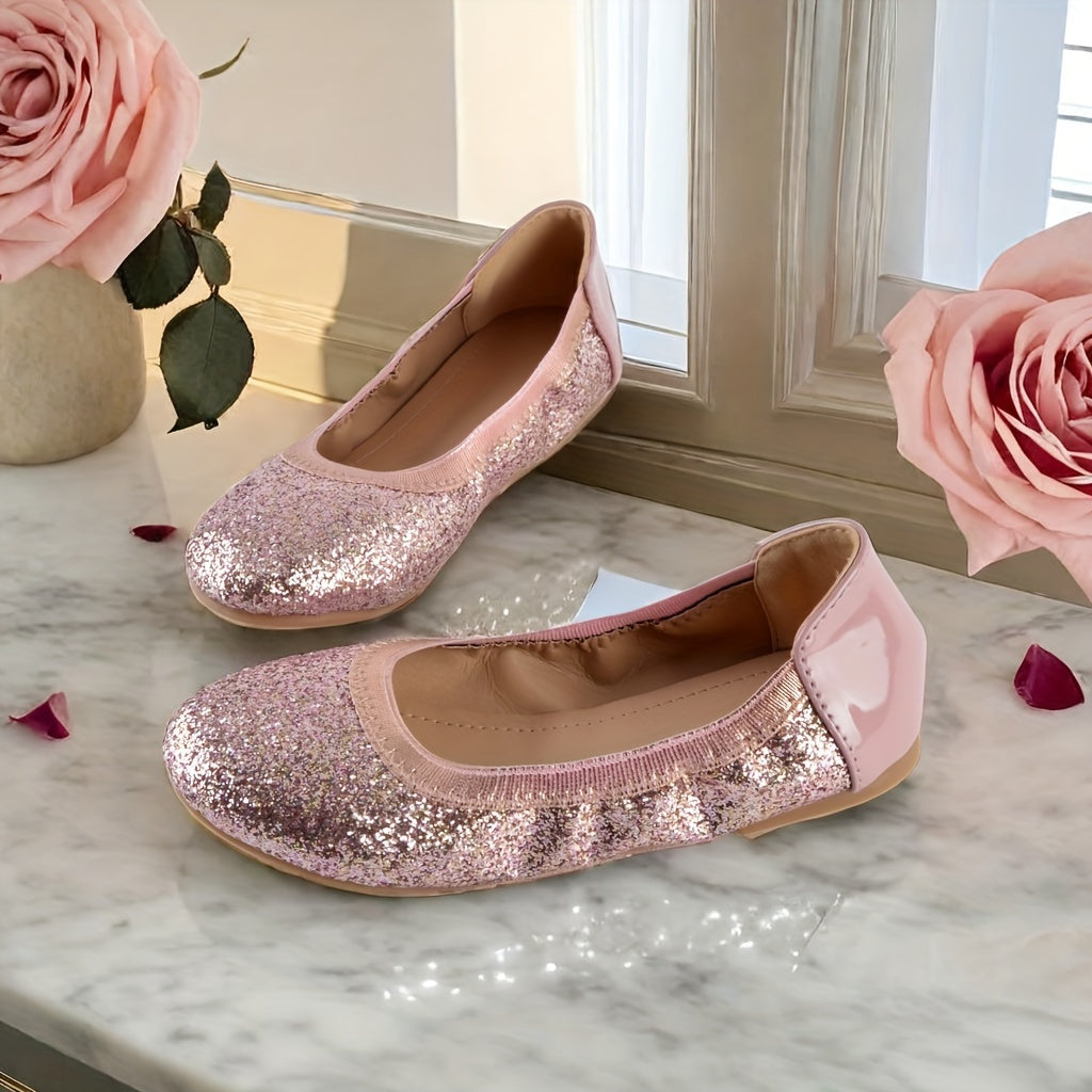 Girls' Shimmering Ballet Pumps Comfortable Flats
