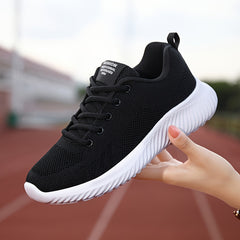 Women's Lace Up Mesh Sneakers Breathable Soft Sole Running Shoes