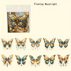20Sheets Butterfly Crystal Flash Sticker Pack Retro Gorgeous Diary Decoration