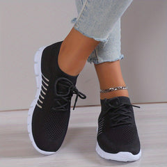 Women's Casual Knitted Sock Sneakers Lace Up Running Tennis Jogging Shoes