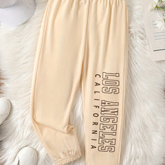 Kid Girls Letter Print Jogger Sweatpants Los Angeles
