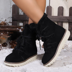 Women's Non slip Thickened Snow Boots Warm Lace Up Thick Bottom Snow Boots