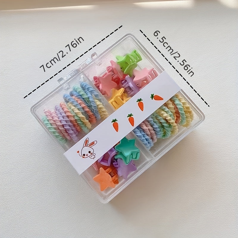 42pcs Candy Hair Accessories Elastic Hair Rope Small Colorful Hair Clip