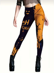 Halloween Print Skinny Leggings Elastic Waist Stretchy Leggings