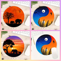 Sunset Scenery Round Mouse Pad Non-slip Rubber for Office Laptop