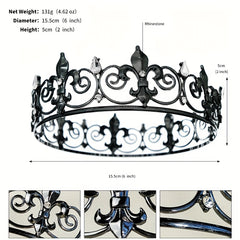Crystal Tiara Golden Rhinestone Bridal Crown