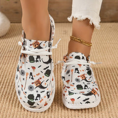 Halloween Pumpkin Print Lightweight Skate Shoes