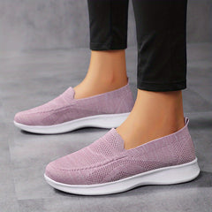 Women's Breathable Knit Slip-On Sneakers Lightweight Walking Shoes