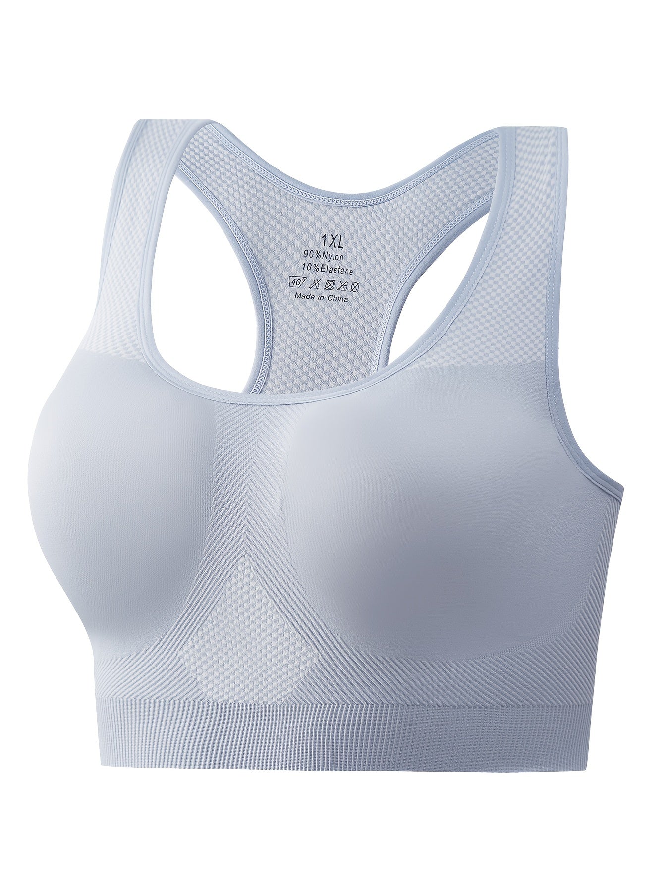 Women's Plus Seamless Racer Back Shockproof Padded Yoga Bra
