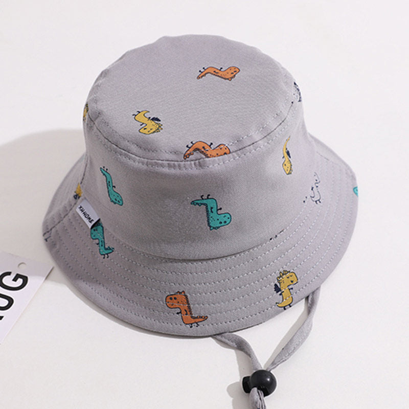 Baby Dinosaur Print Bucket Hat Wide Brim Sun Cap