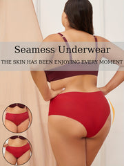 3 Pack Plus Size High Waisted Panties Set Women's Seamless Underwear