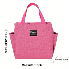 Floral Initial Insulated Lunch Bag Pink High Capacity Thermal Cooler Tote