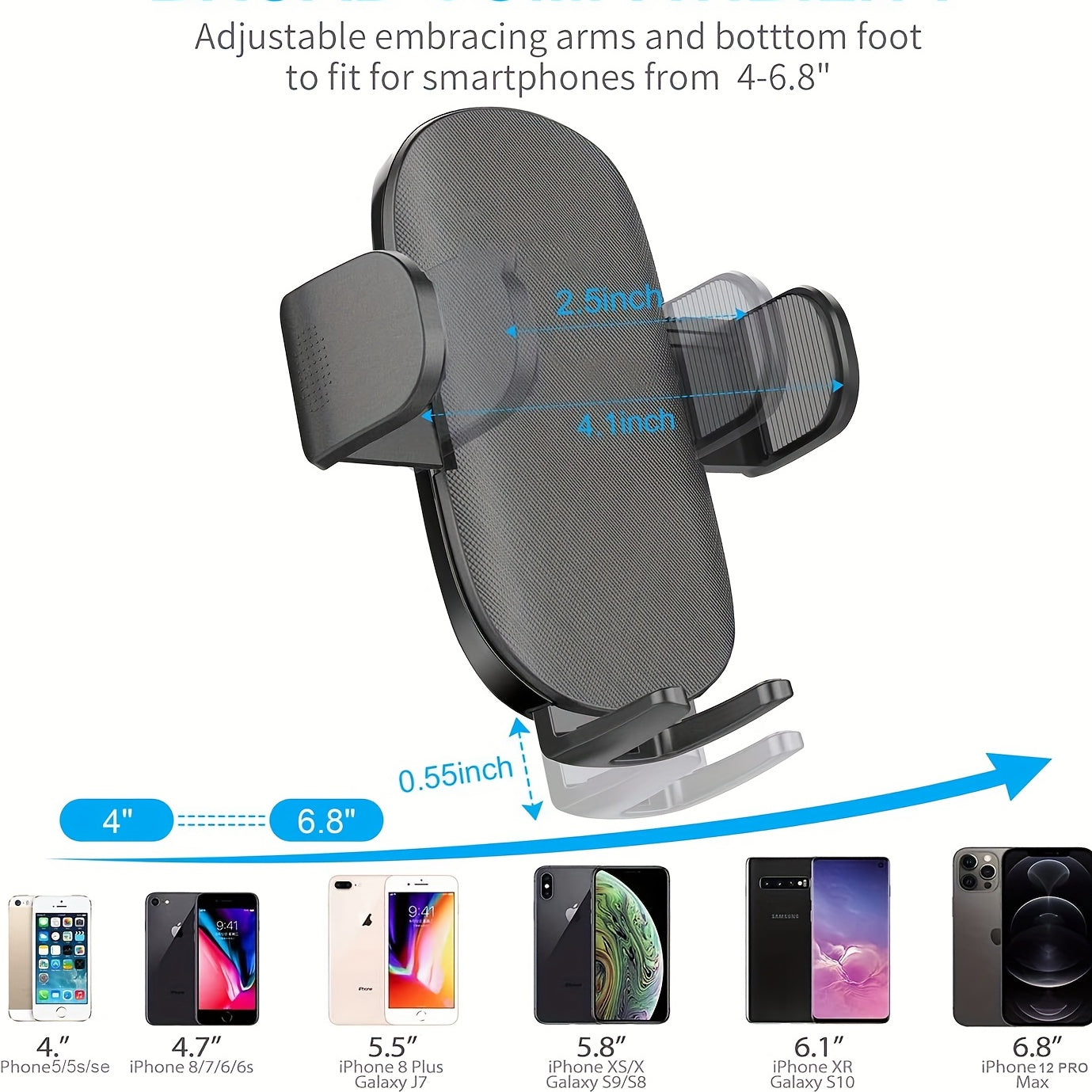 Suction Cup Car Phone Holder Mount with Ultra Sticky Gel Pad