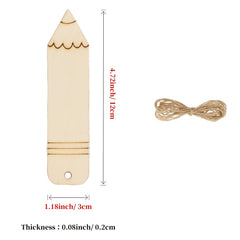10pcs DIY Hollow Blank Pencil Wood Chip Ornament