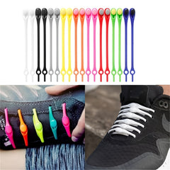 12pcs Waterproof Silicone Shoelaces Colorful Tieless Laces For Adults