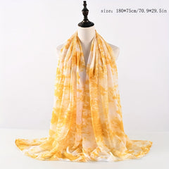 Chiffon Tied Dyed Scarf Soft Comfortable Shawl Casual Outdoor Scarf