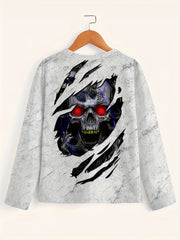 Skull 3D Print Men's Long Sleeve Tee Autumn Clothing