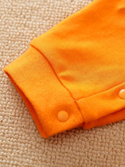 Fox Embroidered Baby Hooded Cotton Jumpsuit Unisex Bodysuit