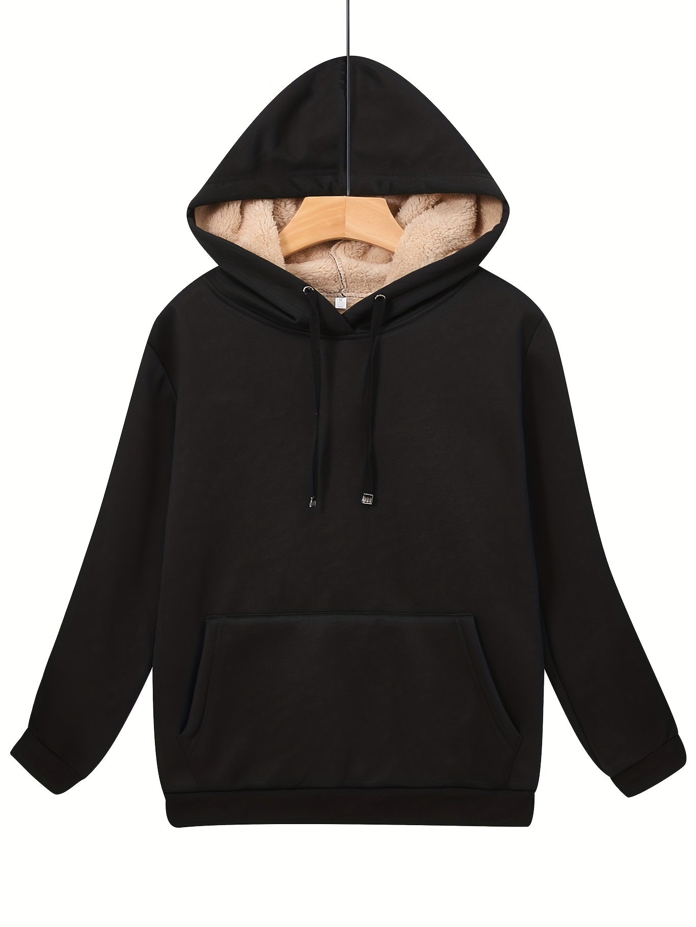 Basic Sports Hoodie Women's Plus Plain Long Sleeve