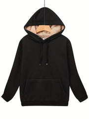 Basic Sports Hoodie Women's Plus Plain Long Sleeve
