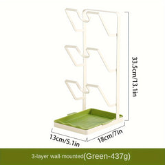 Pot Lid Rack Kitchen Storage Holder Metal Shelf