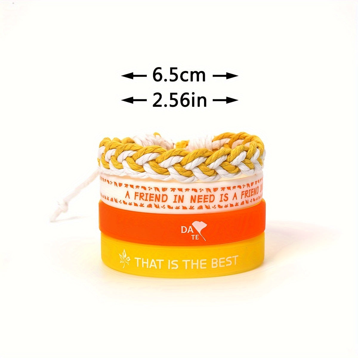 3 Pcs Sports Silicone Woven Bracelet Accessories