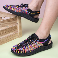 Women's Colorful Handwoven Sandals Casual Outdoor Anti Slip Beach Slippers