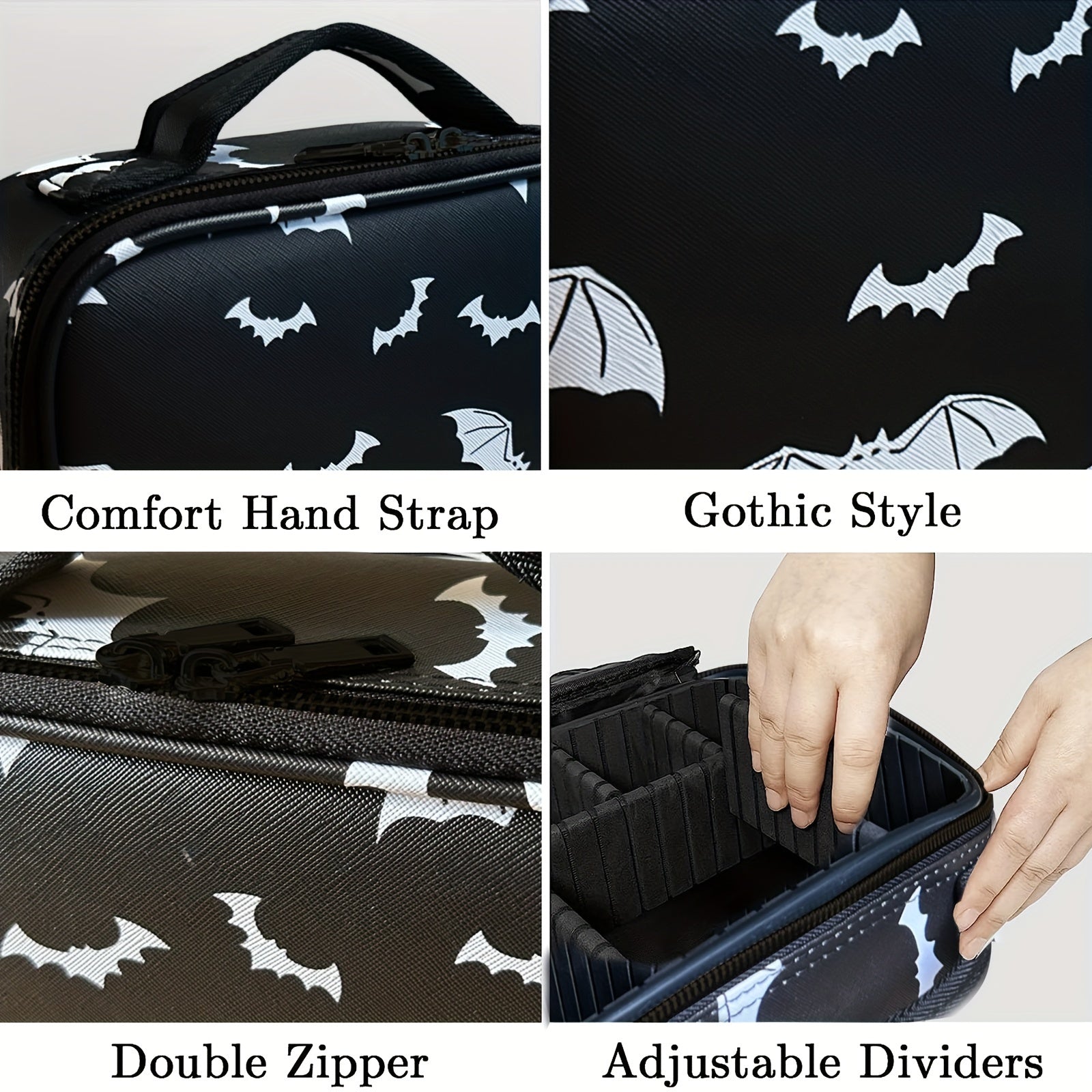 Bat Makeup Bag Travel Makeup Bag Bat Cosmetic Bag Portable Gothic Makeup Bag
