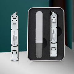 2pcs Nail Clipper Double Heads Large Opening Folding Manicure Set
