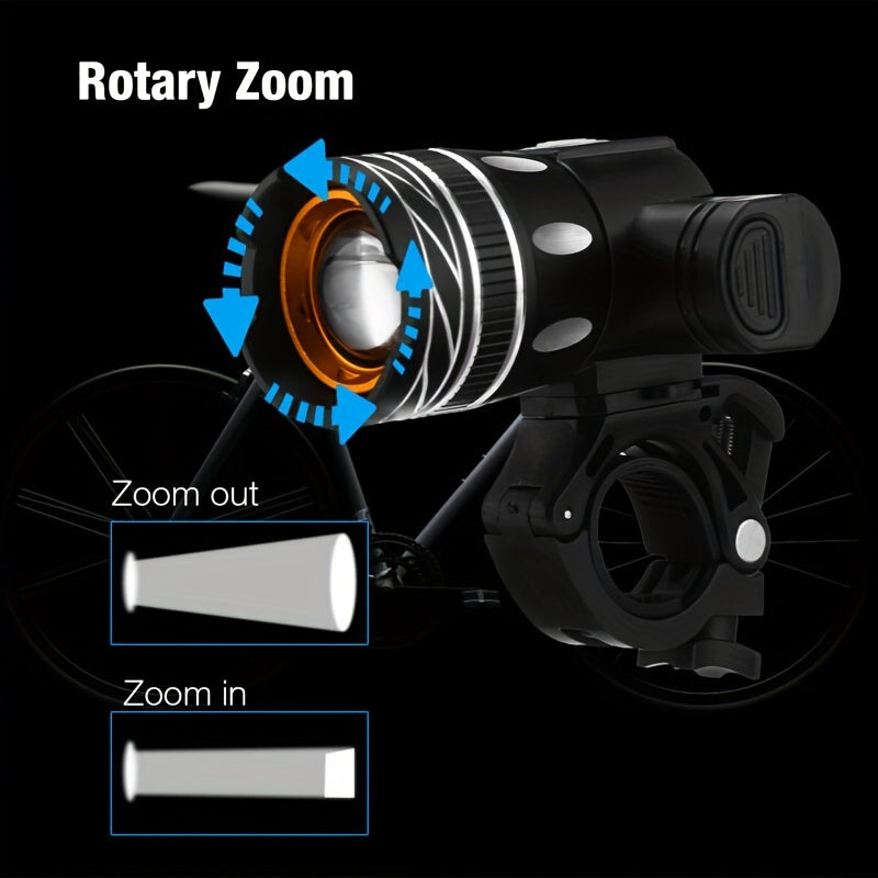 VASTFIRE USB Rechargeable LED Bike Light Set - Bright Headlight & Tail Light